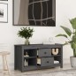 vidaXL Mueble de TV de madera maciza de pino gris 103x36,5x52 cm vidaXL Mueble de TV de madera maciza de pino gris 103x36,5x52 cm