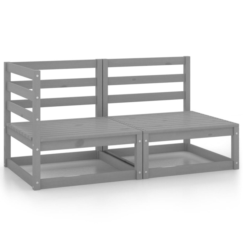 vidaXL Juego de muebles de jardín 2 piezas gris madera maciza de pino vidaXL Juego de muebles de jardín 2 piezas gris madera maciza de pino