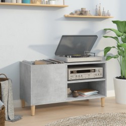 vidaXL Mueble discos madera contrachapada gris hormigón 84,5x38x48 cm