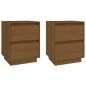 vidaXL Mesitas de noche 2 uds madera de pino marrón miel 40x35x50 cm vidaXL Mesitas de noche 2 uds madera de pino marrón miel 40x35x50 cm