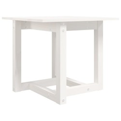 vidaXL Mesa de centro de madera maciza de pino blanco 50x50x45 cm