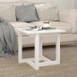 vidaXL Mesa de centro de madera maciza de pino blanco 50x50x45 cm
