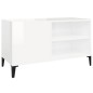 vidaXL Mueble discos madera contrachapada blanco brillo 84,5x38x48 cm vidaXL Mueble discos madera contrachapada blanco brillo 84,5x38x48 cm