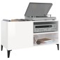 vidaXL Mueble discos madera contrachapada blanco brillo 84,5x38x48 cm vidaXL Mueble discos madera contrachapada blanco brillo 84,5x38x48 cm