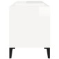 vidaXL Mueble discos madera contrachapada blanco brillo 84,5x38x48 cm vidaXL Mueble discos madera contrachapada blanco brillo 84,5x38x48 cm