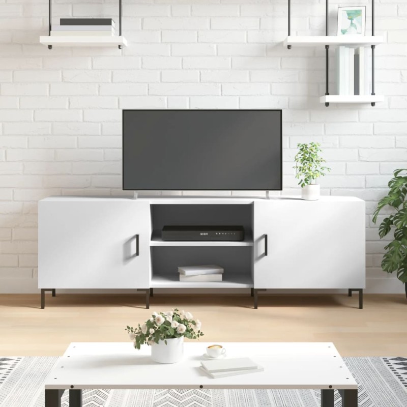 vidaXL Mueble para TV madera de ingeniería blanco 150x30x50 cm vidaXL Mueble para TV madera de ingeniería blanco 150x30x50 cm