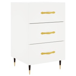 vidaXL Mesita de noche madera de ingeniería blanco 40x40x66 cm