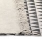 vidaXL Alfombra de algodón Kilim 120x180 cm estampado negro/blanco vidaXL Alfombra de algodón Kilim 120x180 cm estampado negro/blanco