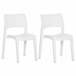 vidaXL Sillas de jardín 2 unidades polipropileno blanco