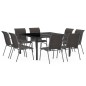 vidaXL Juego de comedor de jardín 9 piezas acero vidaXL Juego de comedor de jardín 9 piezas acero