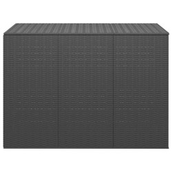 vidaXL Baúl para cojines de jardín ratán PE negro 145x100x103 cm
