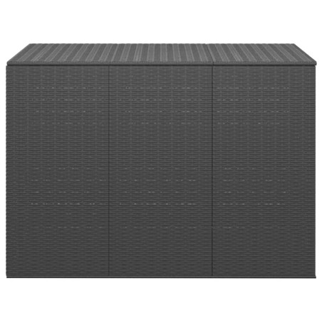 vidaXL Baúl para cojines de jardín ratán PE negro 145x100x103 cm