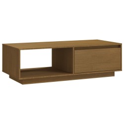 vidaXL Mesa de centro de madera maciza pino marrón miel 110x50x33,5 cm