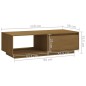 vidaXL Mesa de centro de madera maciza pino marrón miel 110x50x33,5 cm vidaXL Mesa de centro de madera maciza pino marrón miel 110x50x33,5 cm