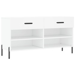 vidaXL Banco zapatero madera de ingeniería blanco 102x35x55 cm