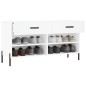 vidaXL Banco zapatero madera de ingeniería blanco 102x35x55 cm vidaXL Banco zapatero madera de ingeniería blanco 102x35x55 cm