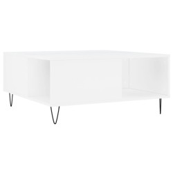 vidaXL Mesa de centro madera contrachapada blanco 80x80x36,5 cm
