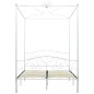 vidaXL Estructura de cama con dosel metal blanco 140x200 cm vidaXL Estructura de cama con dosel metal blanco 140x200 cm