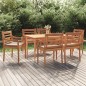 vidaXL Juego comedor de jardín 7 piezas con cojines madera maciza teca vidaXL Juego comedor de jardín 7 piezas con cojines madera maciza teca