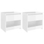 vidaXL Mesitas de noche 2 uds contrachapada blanco brillo 40x30x30 cm vidaXL Mesitas de noche 2 uds contrachapada blanco brillo 40x30x30 cm