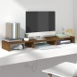 vidaXL Soporte de monitor madera maciza pino marrón miel 80x24x10,5 cm vidaXL Soporte de monitor madera maciza pino marrón miel 80x24x10,5 cm