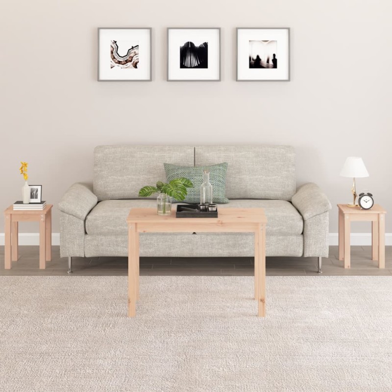 vidaXL Mesas apilables 3 unidades madera maciza de pino vidaXL Mesas apilables 3 unidades madera maciza de pino