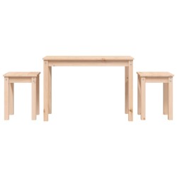 vidaXL Mesas apilables 3 unidades madera maciza de pino