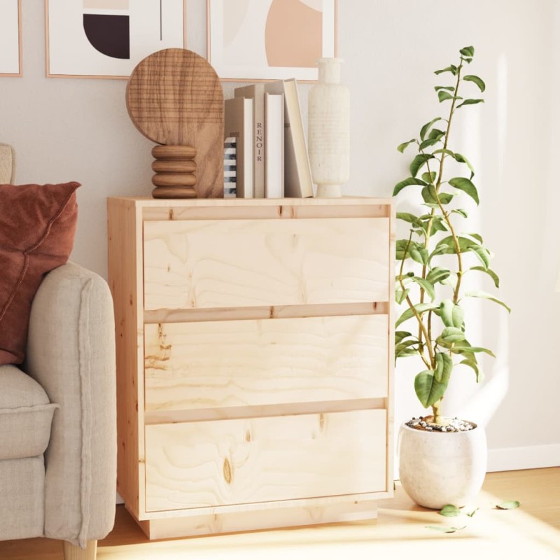 vidaXL Aparador de madera maciza de pino 60x34x75 cm vidaXL Aparador de madera maciza de pino 60x34x75 cm