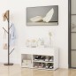 vidaXL Banco zapatero madera contrachapada blanco brillante 80x30x45cm