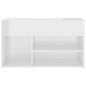 vidaXL Banco zapatero madera contrachapada blanco brillante 80x30x45cm