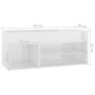 vidaXL Banco zapatero madera contrachapada blanco brillante 80x30x45cm