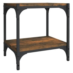 vidaXL Mueble para TV contrachapada y acero roble ahumado 40x33x41 cm