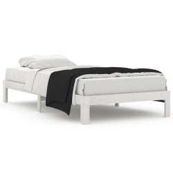 vidaXL Estructura de cama madera maciza de pino blanco 100x200 cm