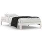 vidaXL Estructura de cama madera maciza de pino blanco 100x200 cm vidaXL Estructura de cama madera maciza de pino blanco 100x200 cm