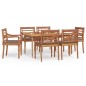 vidaXL Juego comedor de jardín 7 piezas con cojines madera maciza teca vidaXL Juego comedor de jardín 7 piezas con cojines madera maciza teca