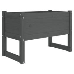 vidaXL Jardinera de madera maciza de pino gris 78x40x52 cm