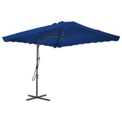 vidaXL Sombrilla de jardín con palo de acero azul 250x250x230cm
