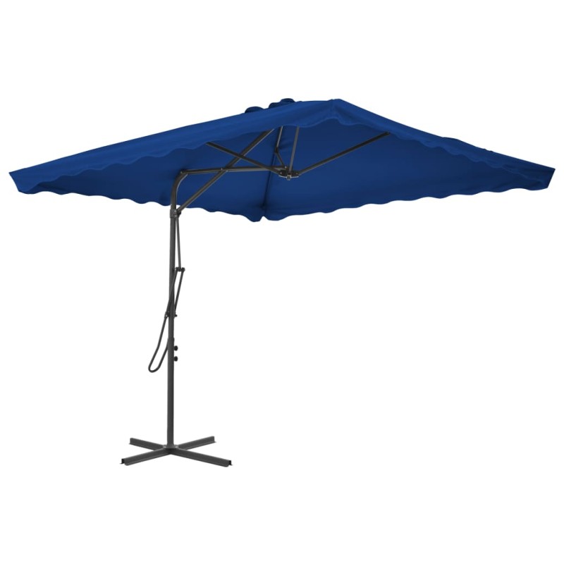 vidaXL Sombrilla de jardín con palo de acero azul 250x250x230cm