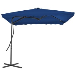vidaXL Sombrilla de jardín con palo de acero azul 250x250x230cm