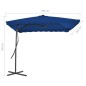 vidaXL Sombrilla de jardín con palo de acero azul 250x250x230cm