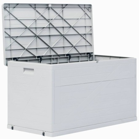 vidaXL Caja de almacenamiento de jardín 420 L gris claro 