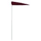 vidaXL Sombrilla de jardín semicircular palo 180x90 cm burdeos rojo