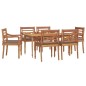 vidaXL Juego comedor de jardín 7 piezas con cojines madera maciza teca vidaXL Juego comedor de jardín 7 piezas con cojines madera maciza teca