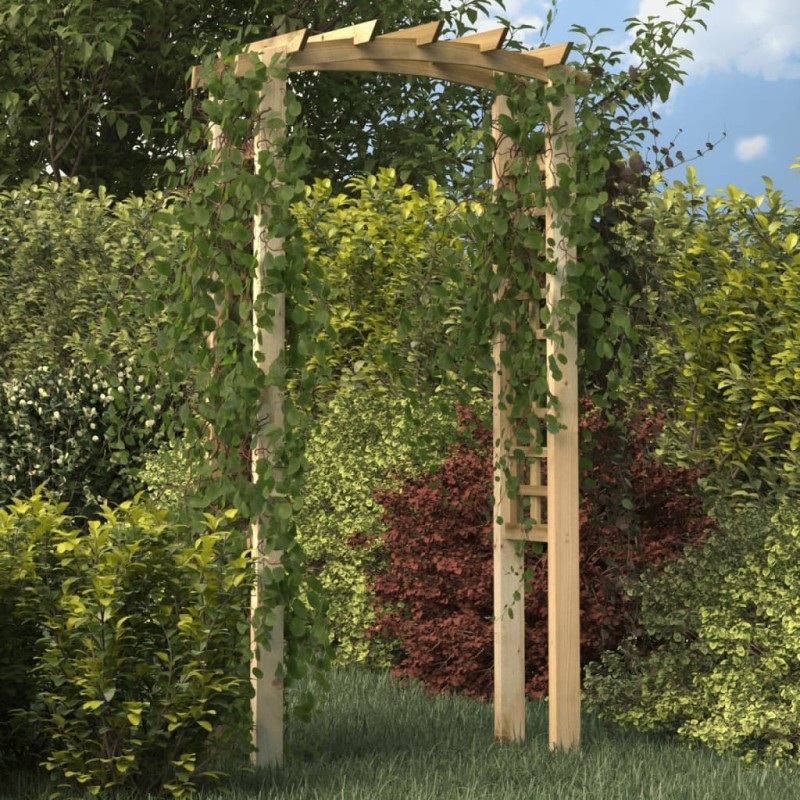 vidaXL Arco con enrejado madera maciza de pino impregnada 110x60x210cm vidaXL Arco con enrejado madera maciza de pino impregnada 110x60x210cm