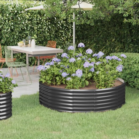 vidaXL Jardinera arriate acero recubierto polvo antracita 140x140x36cm