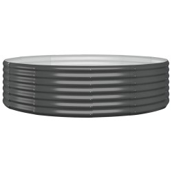 vidaXL Jardinera arriate acero recubierto polvo antracita 140x140x36cm