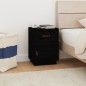 vidaXL Mesita de noche madera maciza de pino negro 40x34x55 cm vidaXL Mesita de noche madera maciza de pino negro 40x34x55 cm