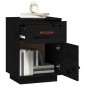 vidaXL Mesita de noche madera maciza de pino negro 40x34x55 cm vidaXL Mesita de noche madera maciza de pino negro 40x34x55 cm