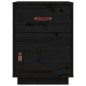 vidaXL Mesita de noche madera maciza de pino negro 40x34x55 cm vidaXL Mesita de noche madera maciza de pino negro 40x34x55 cm