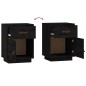 vidaXL Mesita de noche madera maciza de pino negro 40x34x55 cm vidaXL Mesita de noche madera maciza de pino negro 40x34x55 cm